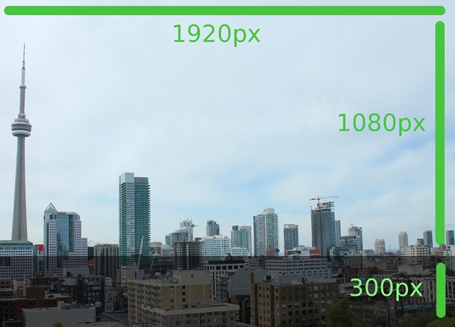 Exemple 1: image source et zone 1080p, découpe 1920:1080:0:0