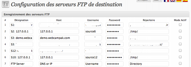 Configuration des serveurs FTP